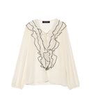Fongt For Women's INS Burst Cascade Decoration Translucent Shirt + With Belt Hanging Skirt