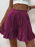 Fongt Women's Summer Wearing Casual Broad Legs Loose Shorts 2025 Summer New Women's High Waist Shorts