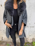 Fongt New Women's Autumn And Winter Loose Long Sleeve Big Collar Collar Coat