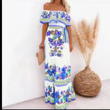 Fongt And Summer 2025 New Shoulder-To-Shoulder Red Flower Printing Long