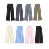 Fongt Spring New Front Folded High-Waisted Trousers 7102528