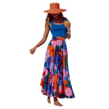 Fongt Women's Spring And Summer New Fashion Casual Printing Bohemian Long Dress Girl