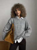 Fongt Lazy Wind Wool Sweater Woman 2025 Dress Bag Loose Knitted Shirt Long-Sleeved Top