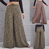Loose High Waist Leopard-print Draping