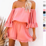 Fongt Spring And Summer EBAY Women's Dresses Short Sleeves Loose Solid Chiffon