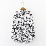 Print Blouse Women Autumn Turn-down Collar Long Sleeve Plus Size Office Elegant Ladies Shirts Casual Tops And