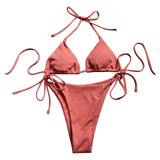 Halter Neck Swimming Suit For Women Bikini Push Up Swimwear Triangle Swimwear Bathing Suit Ladies Swimsuit Biquinis Feminin-Outfit