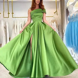 Fongt Dingy Dress Evening Dress Birthday Party Pony Dress Green High Open Fork Sexy