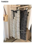 Summer Vintage Paisley Print High Waist Wide Leg Pants Spring Women's Fashion Elastic Waist Soft Full Length