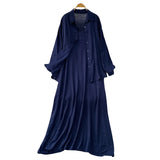 Fongt Wind Leisure Two Sets Of Women Loose Outside Thin Long-Sleeved Shirt Cover Skinny Sling Dress