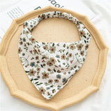 Flower Print Hair Scarf Floral Triangle Bandanas For WomenG Girls 2021 Boho Elastic Hair bands Headband Hair