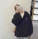 Fongt Soft Sister Student Cartoon Meal Jk Coat Zipper Koloumi Cotton Hoodie Jade Cinnamon Dog Print
