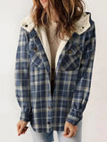 Fongt 2025 Women's Jacket Long Sleeve Hairy Hooded Jacket Jacket With Pocket