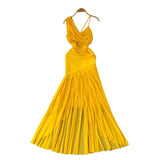 Fongt Dress Women's Holiday Dress 2025 New Heart Machine Shoulder Slings Irregular Bagged Dress