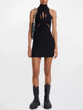 Spring 2025 New Hollow Knitted Vest Dress Slimy And Sexy Short-Packed