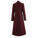 Fongt New Super Beauty Angola Red Personality Suit Collar Long Blazer Wind Coat 1790