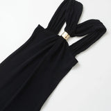 Fongt Homemade New Women's Gold Knitted Neck Dress 4938118