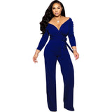 Sleeve Solid Color V-neck Tight
