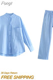 Single Breasted Green Top Pants Suits Sets Women Spring Autumn Casual Loose Two Pieces Matching Sets 2023 Set