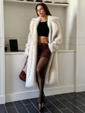 Fongt 2025 Winter Imitation Fox Hair Long Thick Hair Tip Gradient Color Coat Autumn And Winter New Woman
