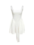 backless mini dress with lacing and back