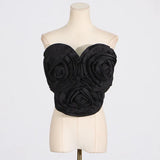 Fongt Wipe Breast 2024 Summer New Fashion Three-Dimensional Flower Splicing Design Advanced Sense Top Female-Outfit