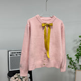 Fongt Gold Buckle Simple Knitted Cardigan 2025 Spring New Round-Neck Short Sweater Jacket