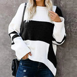 Fongt And Winter New Striped Retro Street Sweater Bumping Round Collar Knitting Shirt