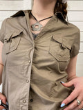 Fashion Streetwear Safari Style Solid Blouses Y2K Aesthetic Vintage Buttons Up Shirts Women Korean Casual Tops Summer-Outfit