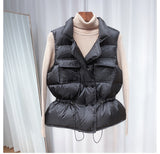 New Ultra Light Down Vest Women Short Vest Windproof Lightweight Warm Waistcoat Female White Duck Down Down Coat