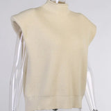 Women Short Sleeve High Collar Top Fashion Solid Color Office Ladies Top Stylish Sweater for