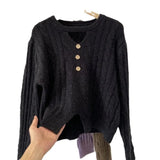 Spring And Autumn New Red Twist Sweater Female Designer Neck V-Neck Long-Sleeved Sweater Pullover-Outfit