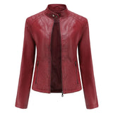 Leather Jackets And Coats Spring Autumn Long Sleeve Fashion Basic Motorcycle Jackets Female Streetwear Casual