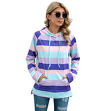 Stripe Hoodie Sweatshirts Autumn Winter Fashion 2020 Long Sleeve Plus Size Casual Loose Ladies Pullovers Pocket Hooded