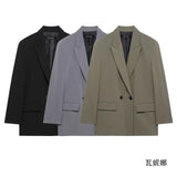 Fongt Women's Women's Loose Double-Dbutrable Blazer