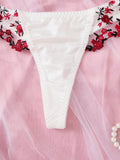 White Patchwork Lingerie Set-Outfit