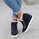 Plus Size 35-43 New Fashion Women Snow Boots Comfortable Winter Warm Casual Zipper Platform Suede Punk Shoes Woman