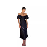 Fongt Summer Women's New Temperament Pure Color V-Neck Sexy Elegant High-Waisted Dress Woman