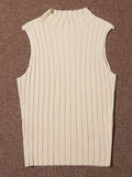 Fongt New Solid Color Knitted Top Women's Sleeveless Pits To Wear A Vest