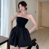 Party Short Playsuite Summer Women's Solid Color Wild Casual Jumpsuit Female Korean Style Sleeveless-Outfit