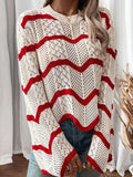 Fongt Yang Autumn New Women's Sweater Wavy Horn Long-Sleeved Knitted Shirt Top
