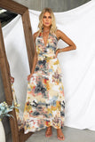 Fongt 24 Spring / Summer Print With V Collar Waist Sexy A-Line Dress 88238-Outfit
