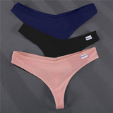 Thong V Waist Design G-String Women's Panties Cotton Panties Female Underpants Solid Pantys Intimates Lingerie