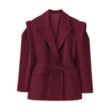 Fongt New Fashion Temperament Pad Long Sleeves Waistband Strap Shoulder Suit