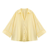 Fongt Summer New Slimming Linen-Blend Wi-Sleeve Shirt 2363801