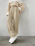 Fongt Pants 2025 Spring And Summer New Women's Leisure Temperament Commute Loose Straight Trousers Suit Pants