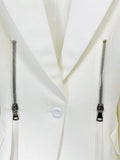 QUALITY Newest 2023 Designer Fashion Jacket Sets Women's One Button Zippers Split Blazer Pants