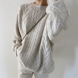 2021 New Autumn Winter Women Sweater-pullovers Warm Minimalist Knitting Elegant Ladies Loose Oversize Tops