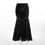 Fongt Summer New Women's Casual Pants Dark Sexy Body-In-Print Lace High-Waisted Flared