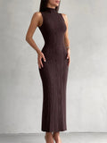Fongt High-Neckless Tight Dress 2024 Spring And Summer New Elegant French